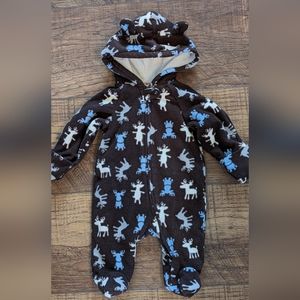 Baby fleece one piece zip up